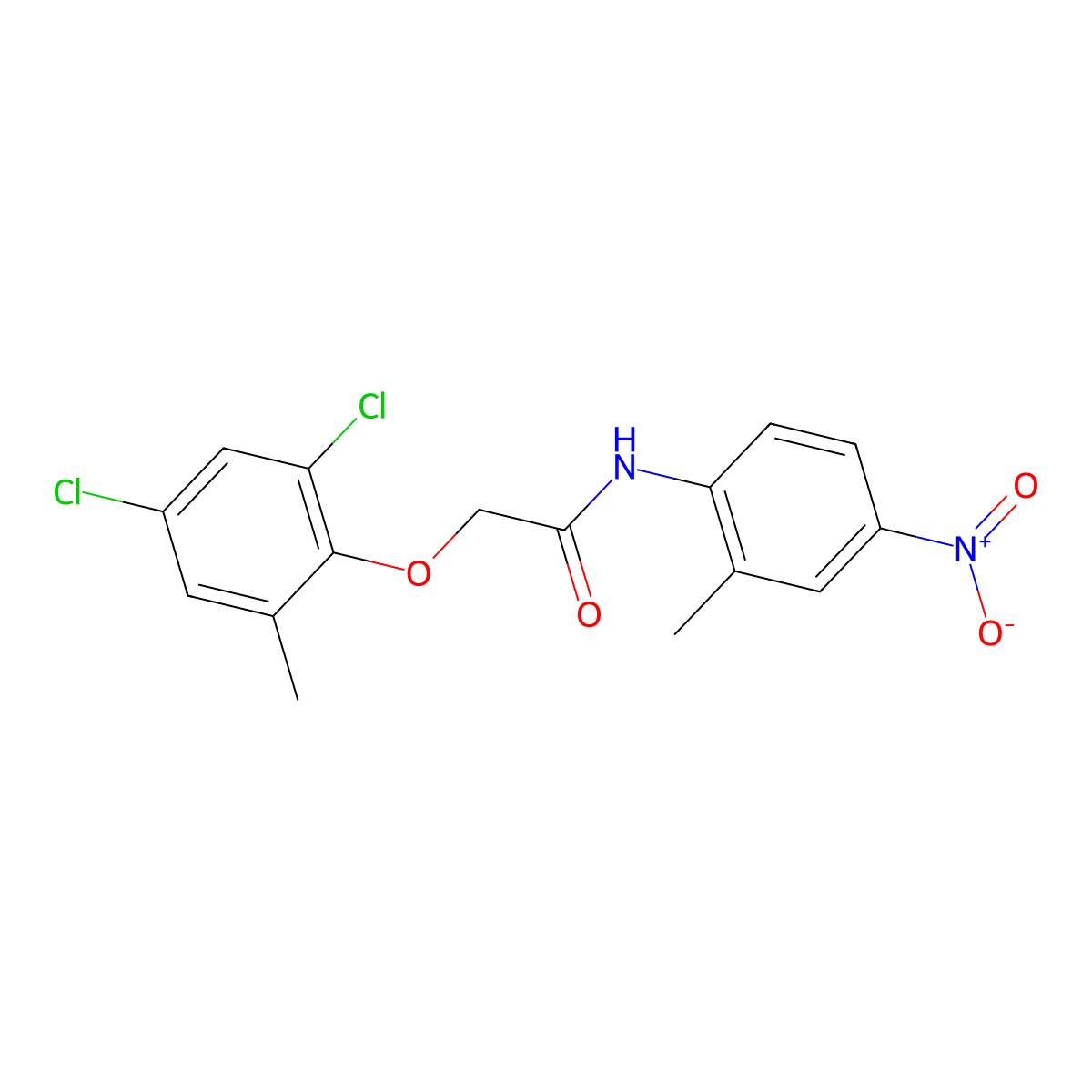 2-(2,4-dichloro-6-methylphenoxy)-N-(2-methyl-4-nitrophenyl)acetamide molecular structure, CAS 335207-04-0