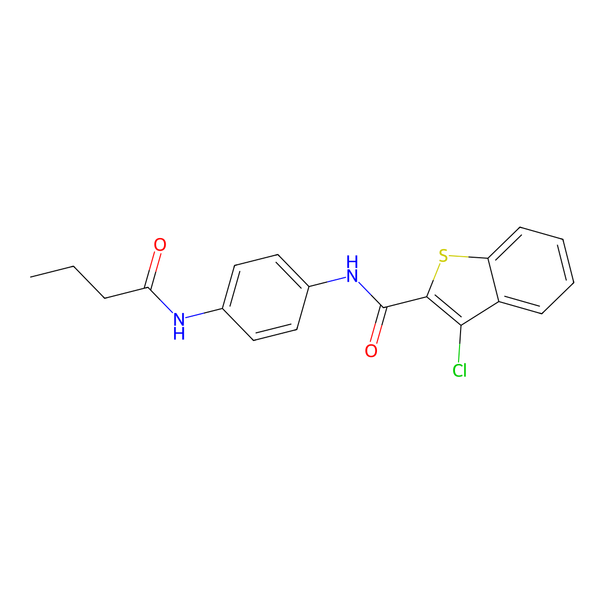 N-[4-(butanoylamino)phenyl]-3-chloro-1-benzothiophene-2-carboxamide molecular structure, CAS 335207-05-1