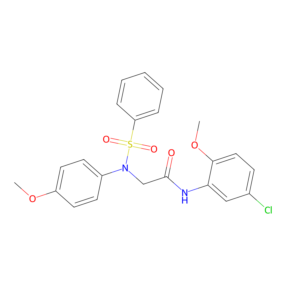 N-(5-chloro-2-methoxyphenyl)-2-[4-methoxy(phenylsulfonyl)anilino]acetamide molecular structure, CAS 335207-63-1