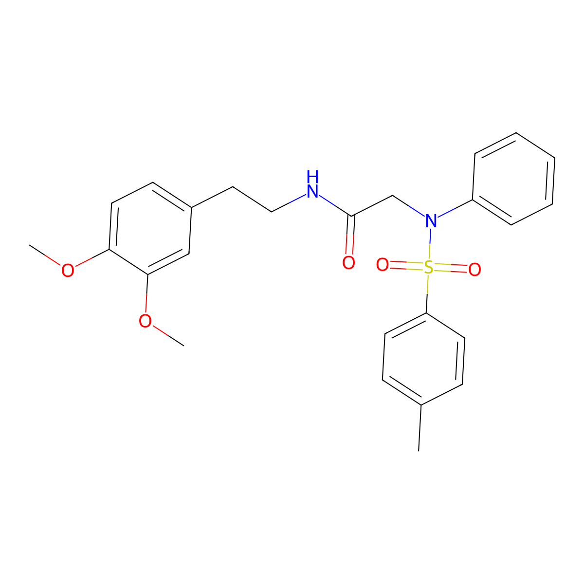 N-[2-(3,4-dimethoxyphenyl)ethyl]-2-(N-(4-methylphenyl)sulfonylanilino)acetamide molecular structure, CAS 335208-06-5