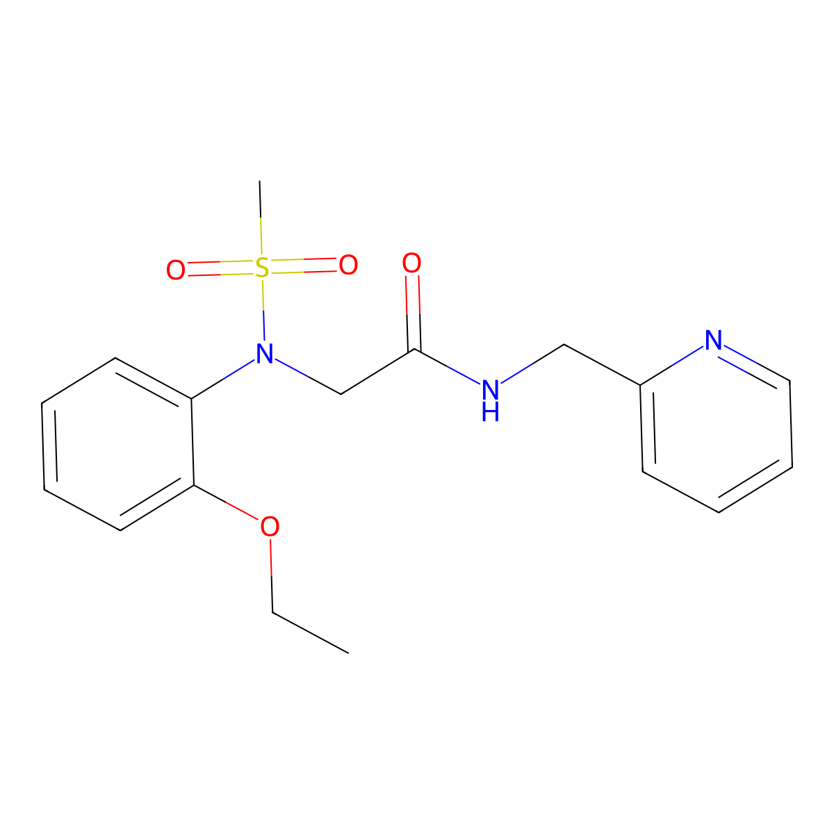 2-(2-ethoxy-N-methylsulfonylanilino)-N-(pyridin-2-ylmethyl)acetamide molecular structure, CAS 335208-13-4