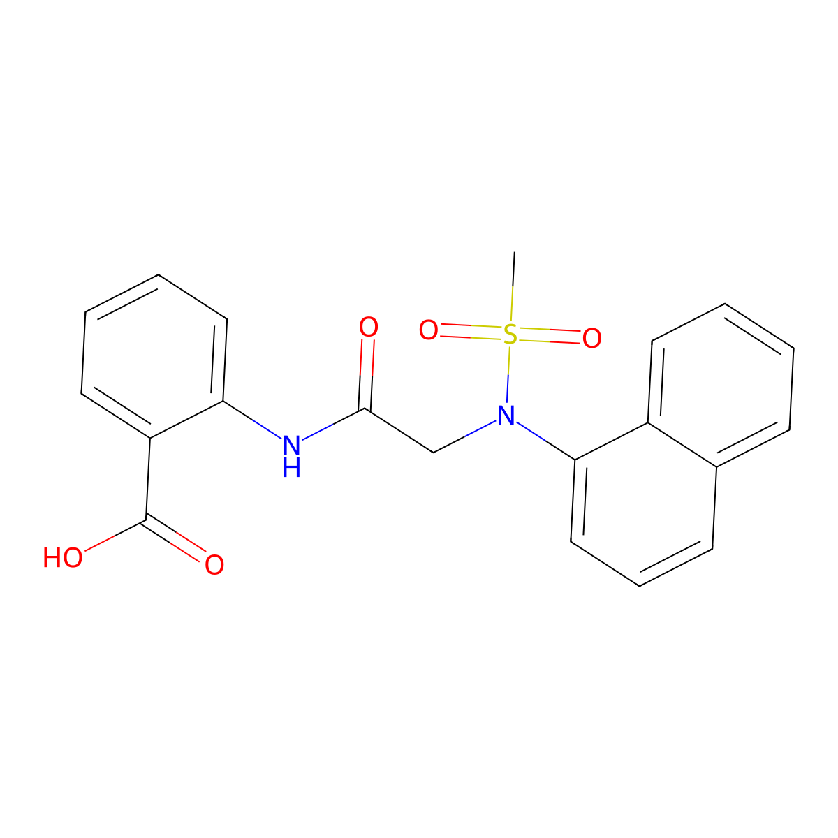 2-{[N-(methylsulfonyl)-N-(naphthalen-1-yl)glycyl]amino}benzoic acid molecular structure, CAS 335208-21-4