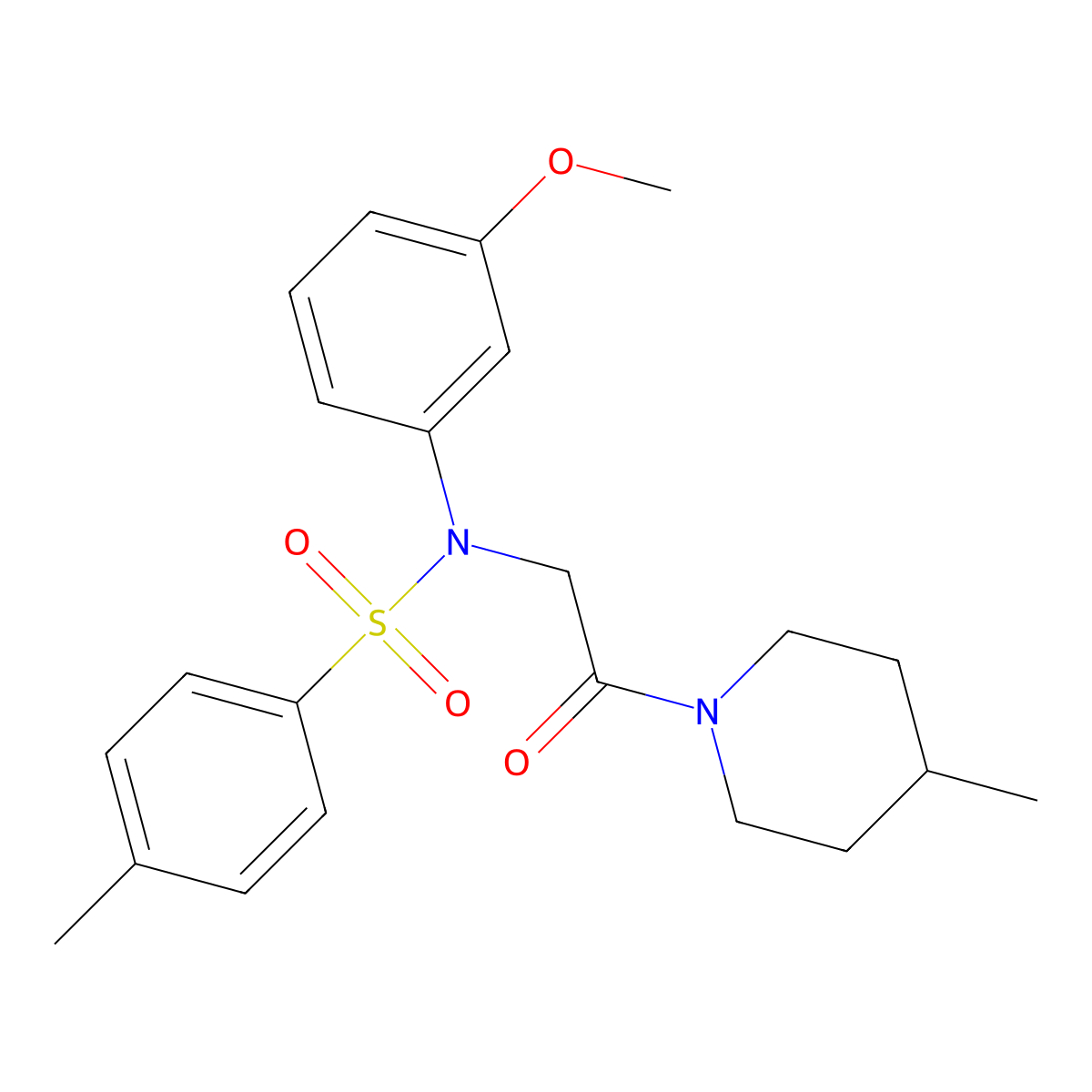 N-(3-methoxyphenyl)-4-methyl-N-[2-(4-methylpiperidin-1-yl)-2-oxoethyl]benzenesulfonamide molecular structure, CAS 335208-23-6