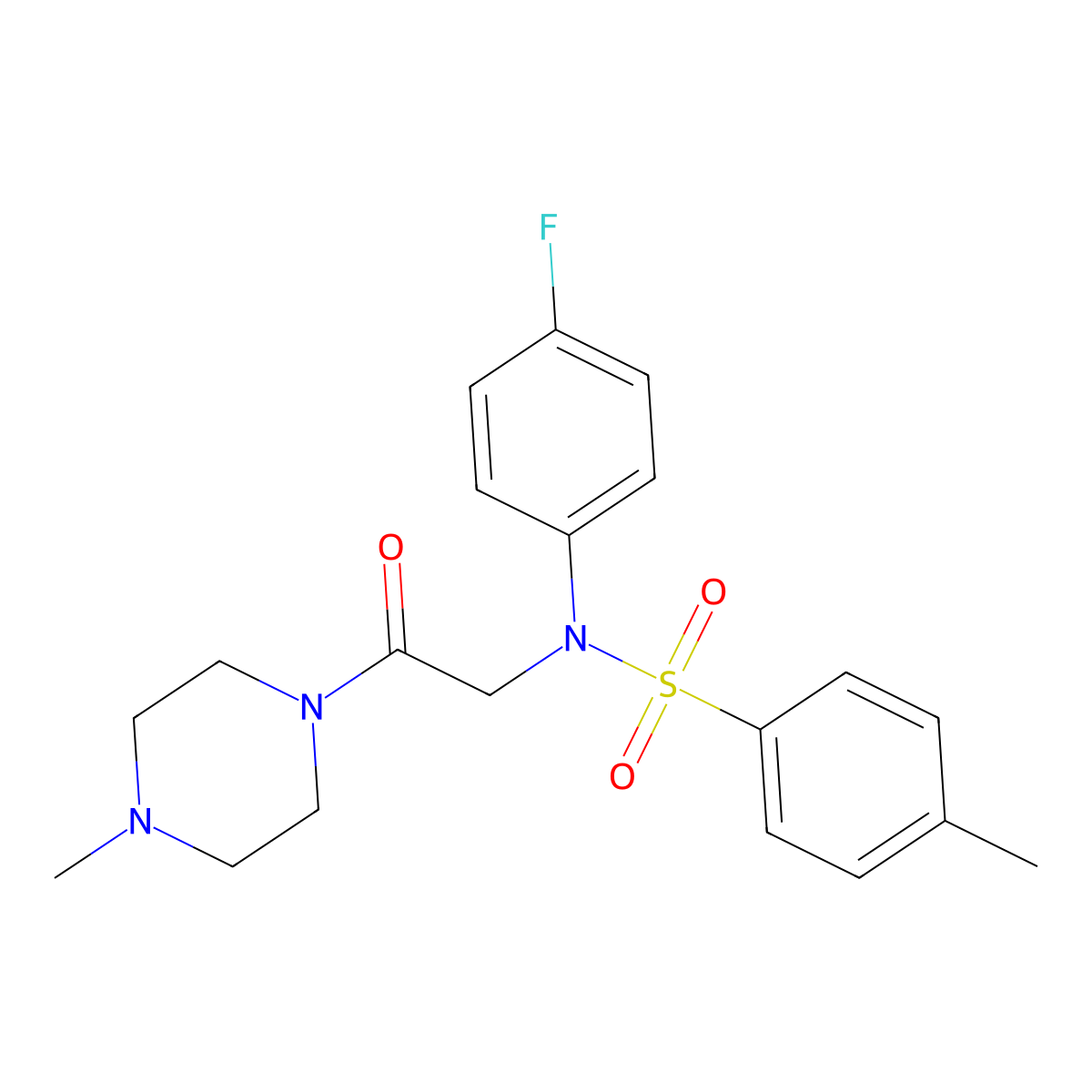 N-(4-fluorophenyl)-4-methyl-N-[2-(4-methylpiperazin-1-yl)-2-oxoethyl]benzenesulfonamide molecular structure, CAS 335208-29-2