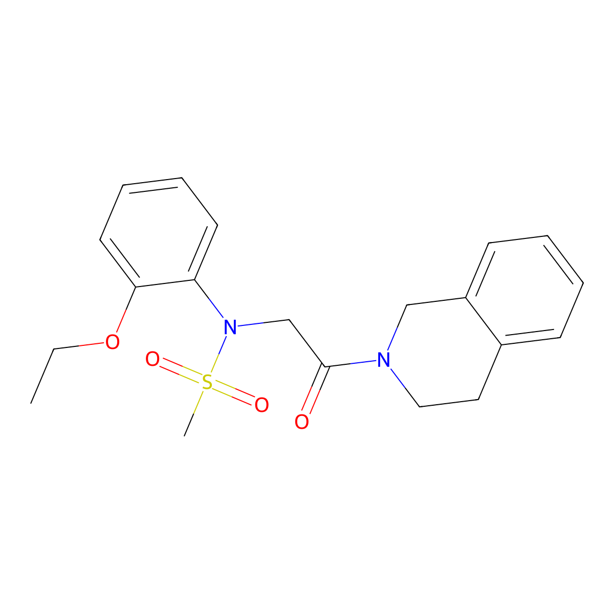 N-[2-(3,4-dihydroisoquinolin-2(1H)-yl)-2-oxoethyl]-N-(2-ethoxyphenyl)methanesulfonamide molecular structure, CAS 335208-37-2