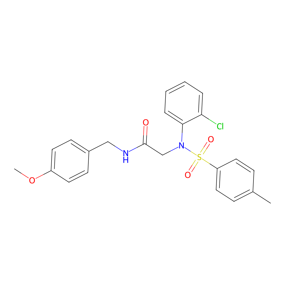 2-(2-chloro-N-(4-methylphenyl)sulfonylanilino)-N-[(4-methoxyphenyl)methyl]acetamide molecular structure, CAS 335208-60-1