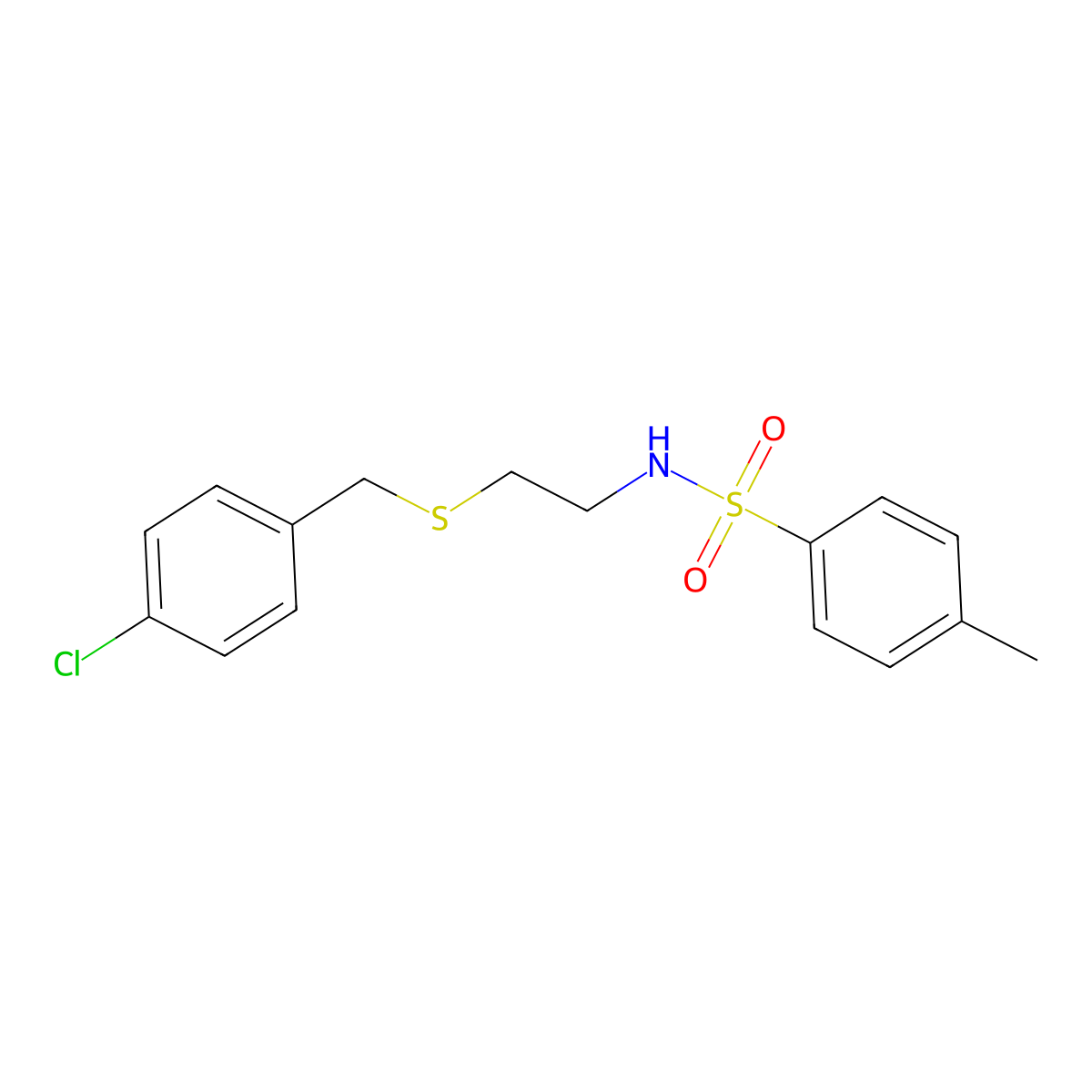 N-[2-[(4-chlorophenyl)methylsulfanyl]ethyl]-4-methylbenzenesulfonamide molecular structure, CAS 335208-62-3
