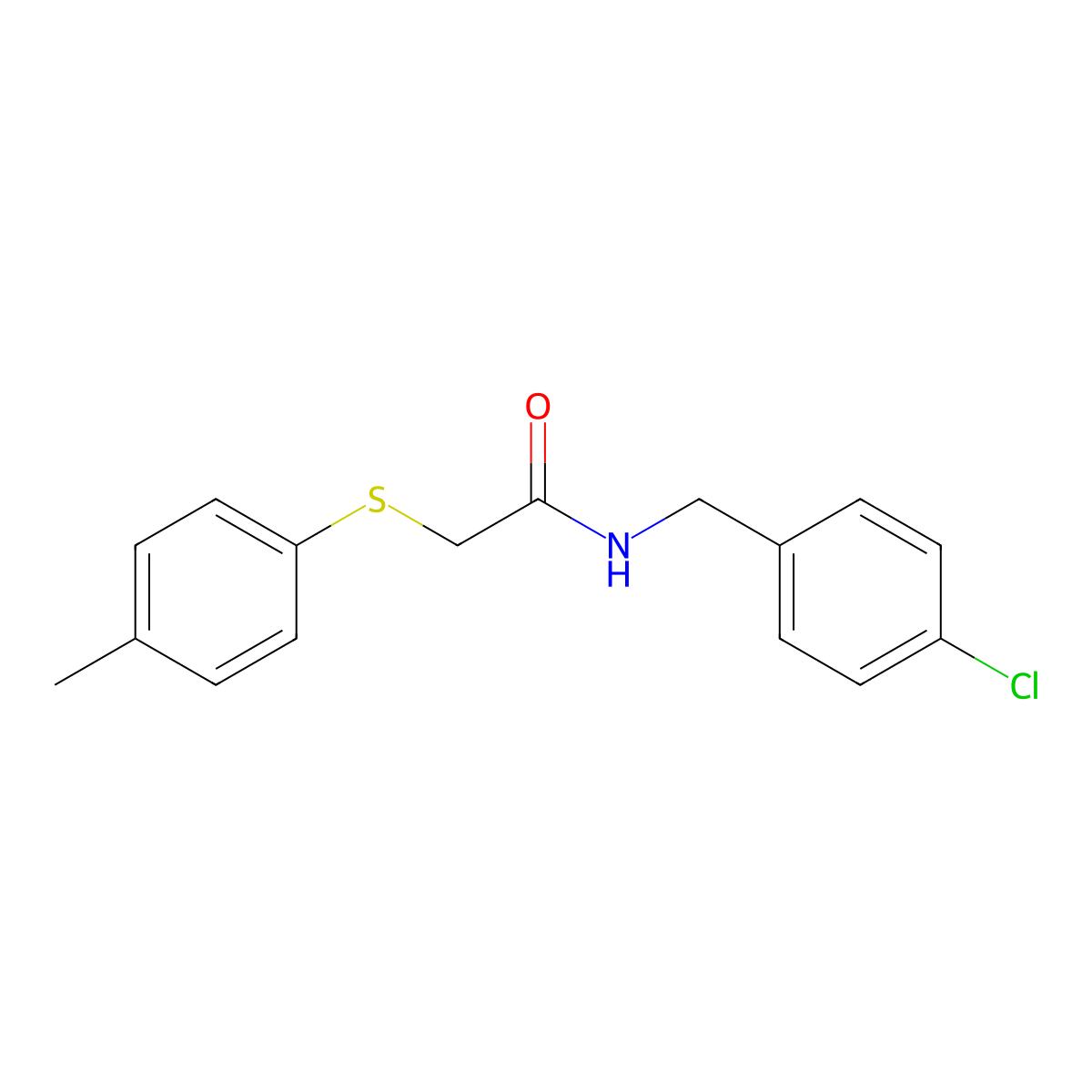 N-(4-chlorobenzyl)-2-[(4-methylphenyl)sulfanyl]acetamide molecular structure, CAS 335208-68-9