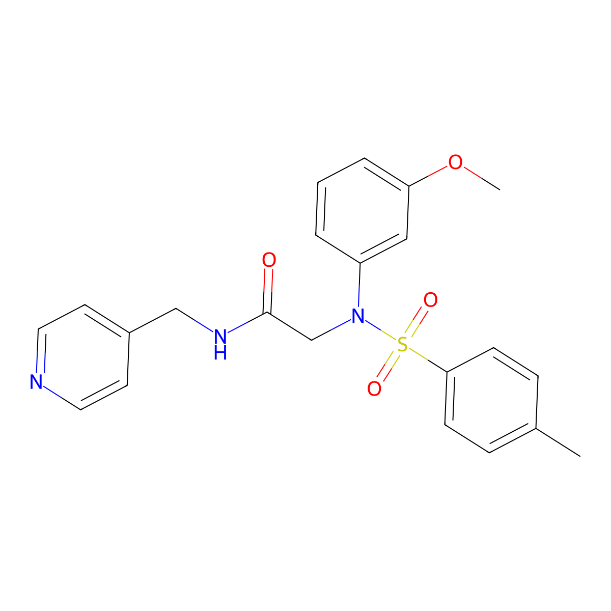N~2~-(3-methoxyphenyl)-N~2~-[(4-methylphenyl)sulfonyl]-N-(pyridin-4-ylmethyl)glycinamide molecular structure, CAS 335208-69-0
