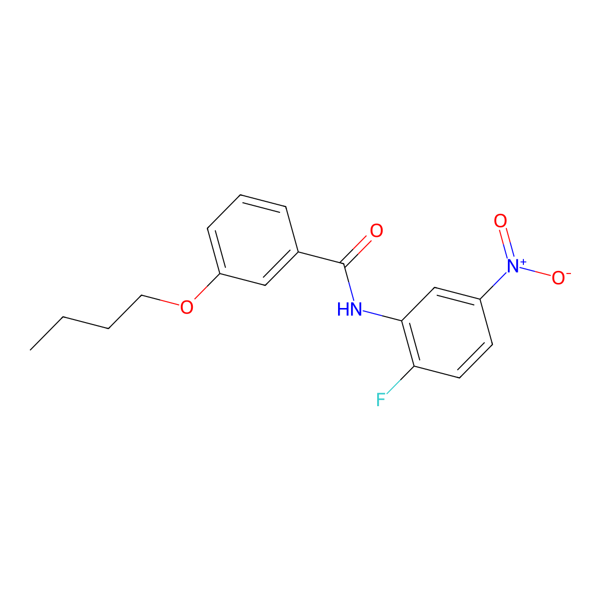 3-butoxy-N-(2-fluoro-5-nitrophenyl)benzamide molecular structure, CAS 335208-93-0