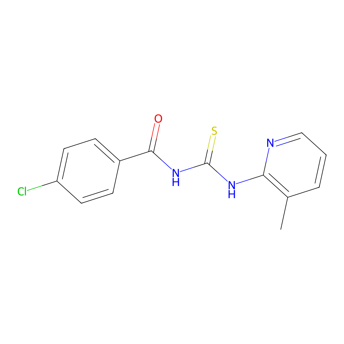 4-chloro-N-[(3-methylpyridin-2-yl)carbamothioyl]benzamide molecular structure, CAS 335208-96-3