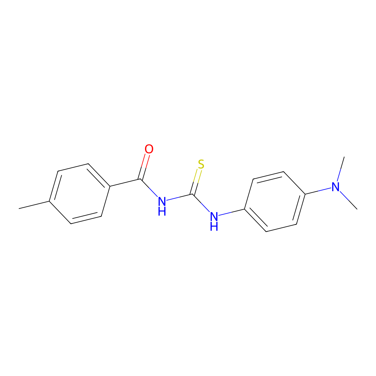 N-[[4-(dimethylamino)phenyl]carbamothioyl]-4-methylbenzamide molecular structure, CAS 335209-01-3