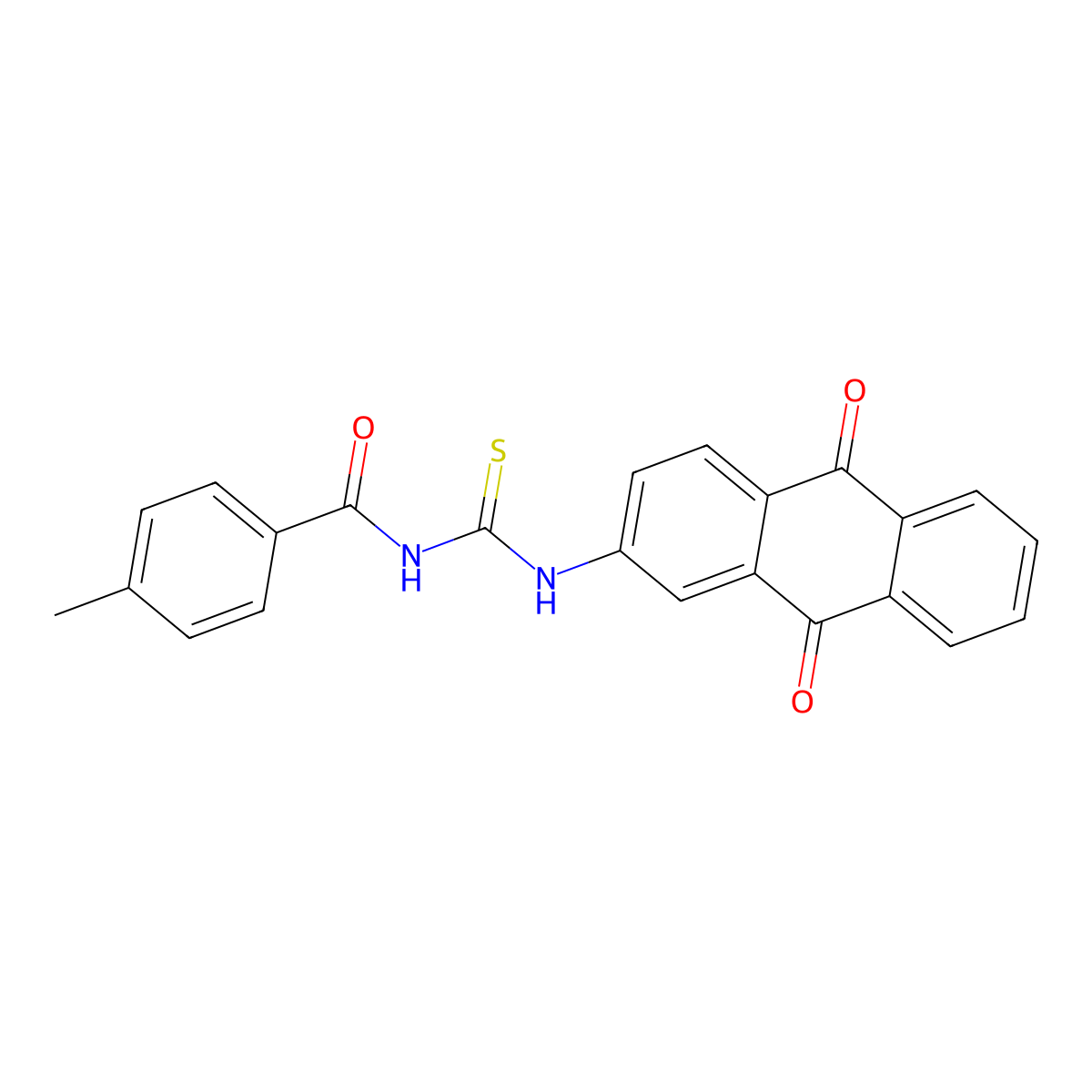 N-[(9,10-dioxoanthracen-2-yl)carbamothioyl]-4-methylbenzamide molecular structure, CAS 335209-02-4