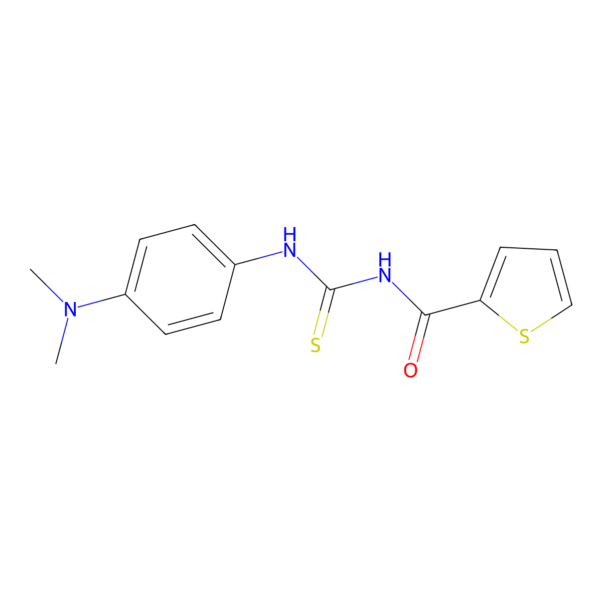 N-[4-(dimethylamino)phenyl]-N'-(thien-2-ylcarbonyl)thiourea molecular structure, CAS 335209-04-6