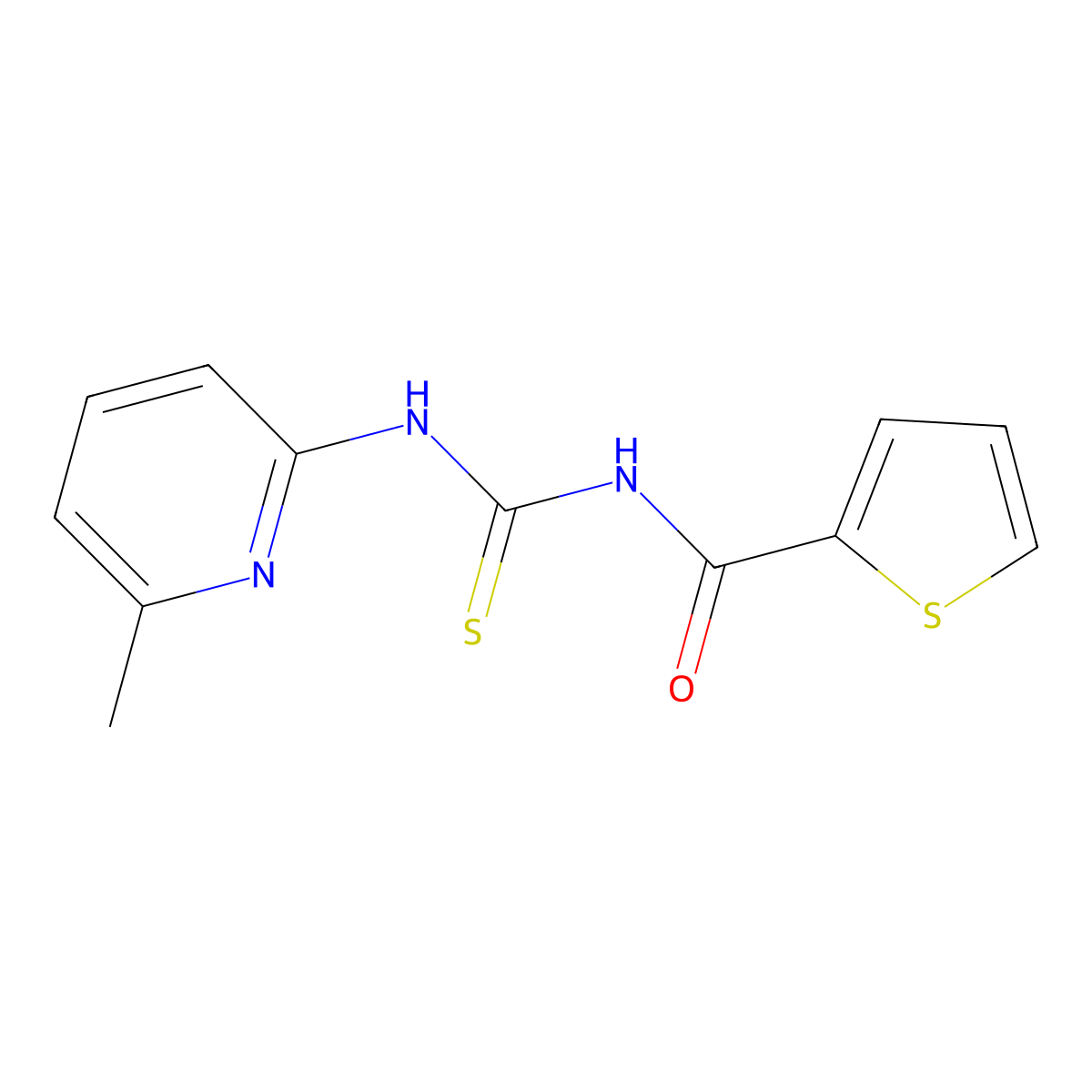 N-[(6-methylpyridin-2-yl)carbamothioyl]thiophene-2-carboxamide molecular structure, CAS 335209-07-9
