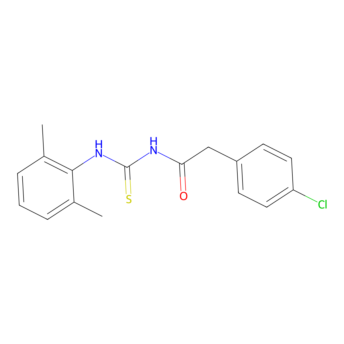 2-(4-chlorophenyl)-N-[(2,6-dimethylphenyl)carbamothioyl]acetamide molecular structure, CAS 335209-12-6