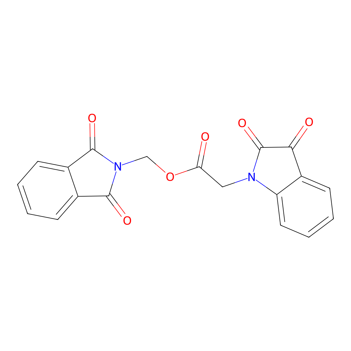 (1,3-dioxo-1,3-dihydro-2H-isoindol-2-yl)methyl (2,3-dioxo-2,3-dihydro-1H-indol-1-yl)acetate molecular structure, CAS 335209-27-3