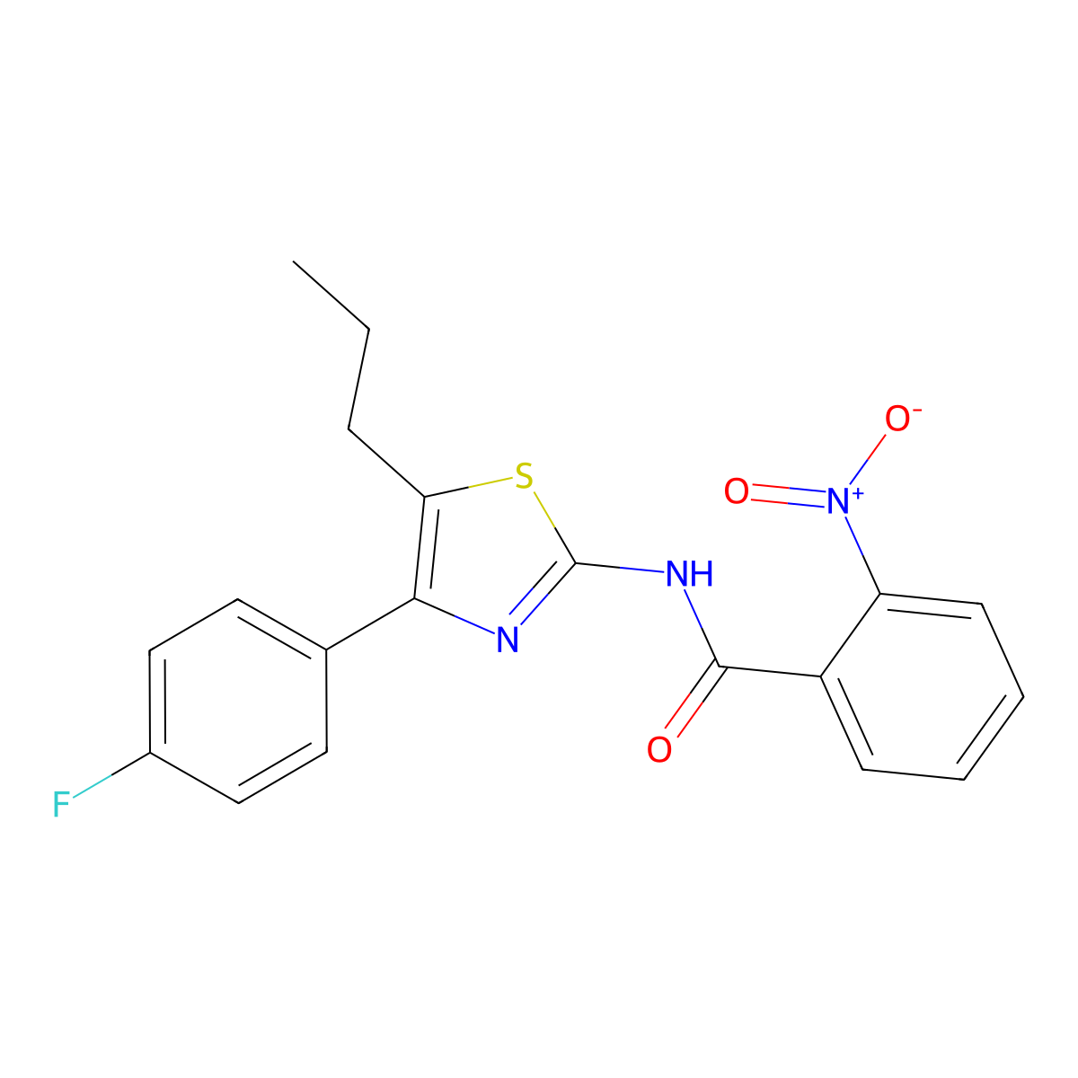 N-[4-(4-fluorophenyl)-5-propyl-1,3-thiazol-2-yl]-2-nitrobenzamide molecular structure, CAS 335209-43-3