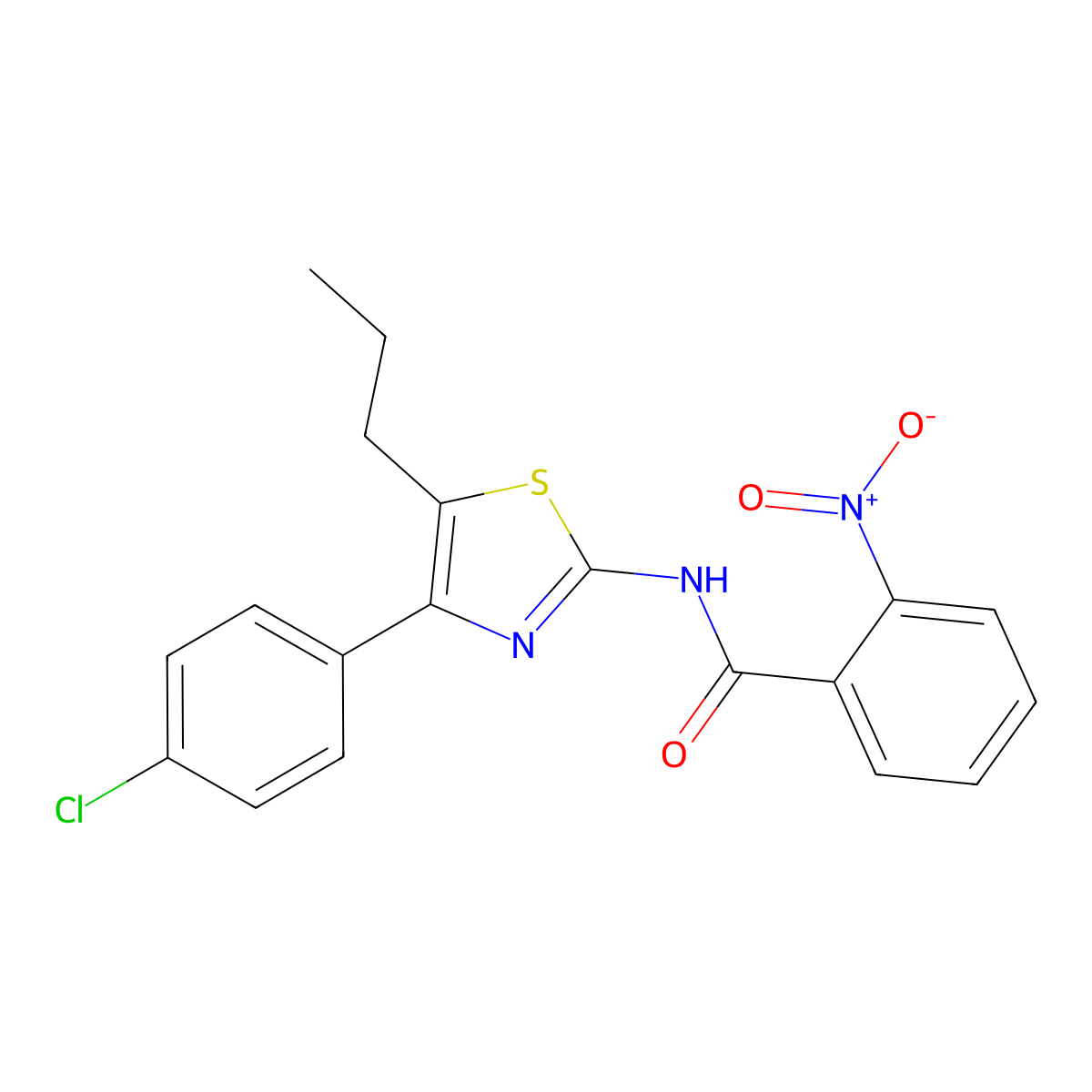 N-[4-(4-chlorophenyl)-5-propyl-1,3-thiazol-2-yl]-2-nitrobenzamide molecular structure, CAS 335209-44-4