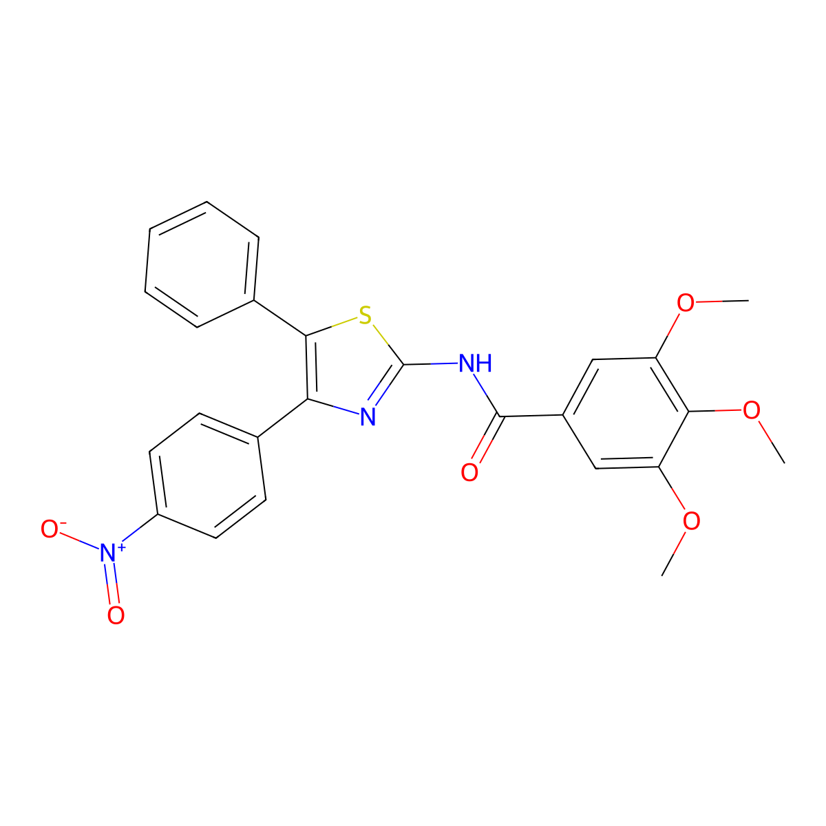 N-(4-{4-nitrophenyl}-5-phenyl-1,3-thiazol-2-yl)-3,4,5-trimethoxybenzamide molecular structure, CAS 335209-47-7