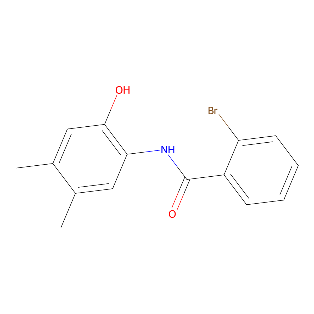 2-bromo-N-(2-hydroxy-4,5-dimethylphenyl)benzamide molecular structure, CAS 335209-80-8