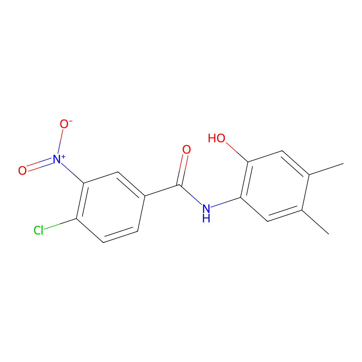 4-chloro-N-(2-hydroxy-4,5-dimethylphenyl)-3-nitrobenzamide molecular structure, CAS 335209-82-0