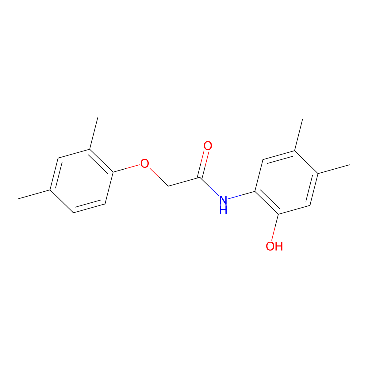 2-(2,4-dimethylphenoxy)-N-(2-hydroxy-4,5-dimethylphenyl)acetamide molecular structure, CAS 335209-98-8