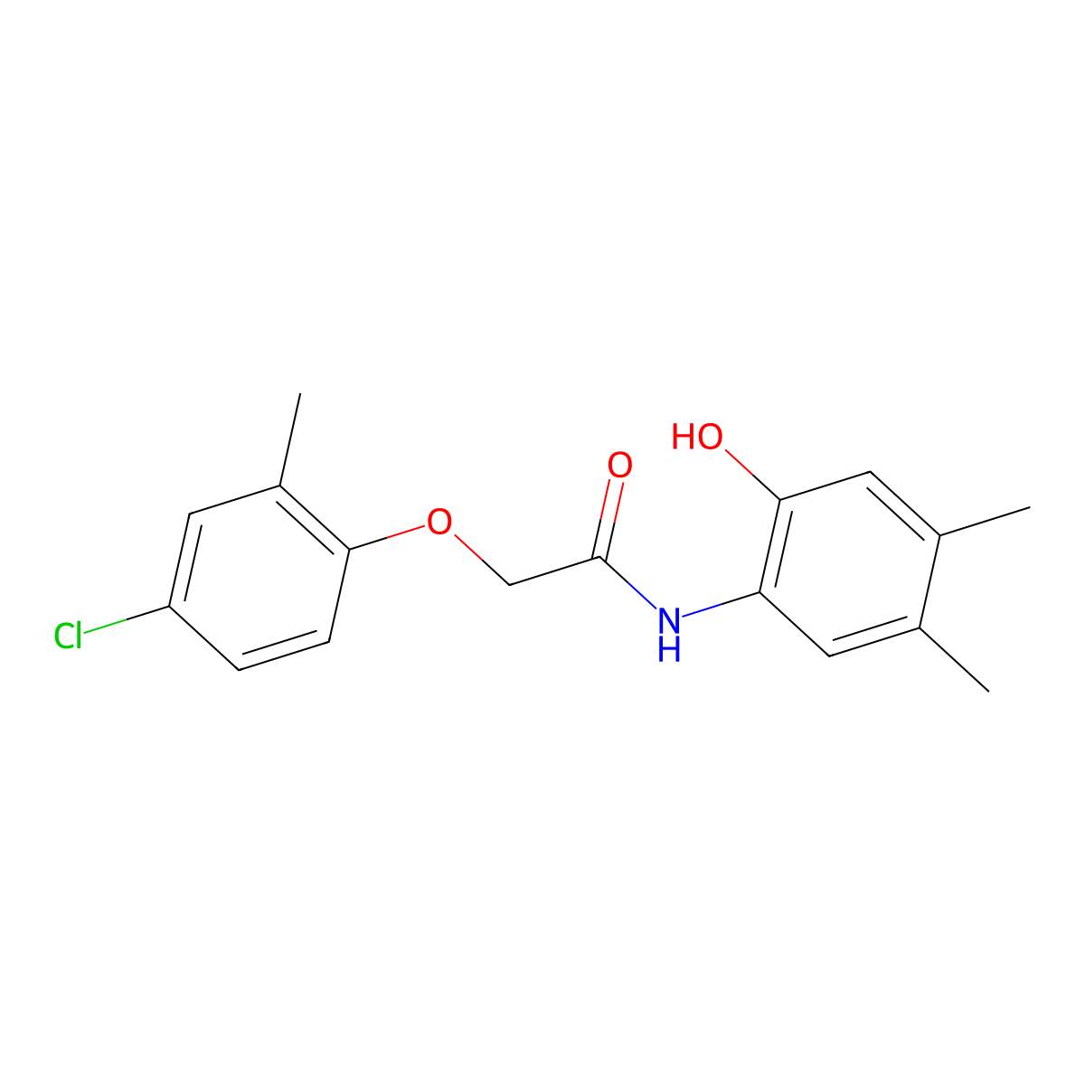 2-(4-chloro-2-methylphenoxy)-N-(2-hydroxy-4,5-dimethylphenyl)acetamide molecular structure, CAS 335210-00-9