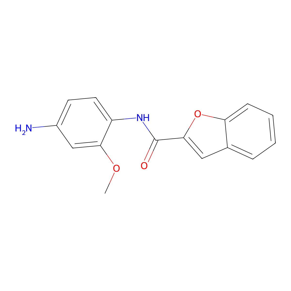Benzofuran-2-carboxylic acid (4-amino-2-methoxy-phenyl)-amide molecular structure, CAS 335210-03-2