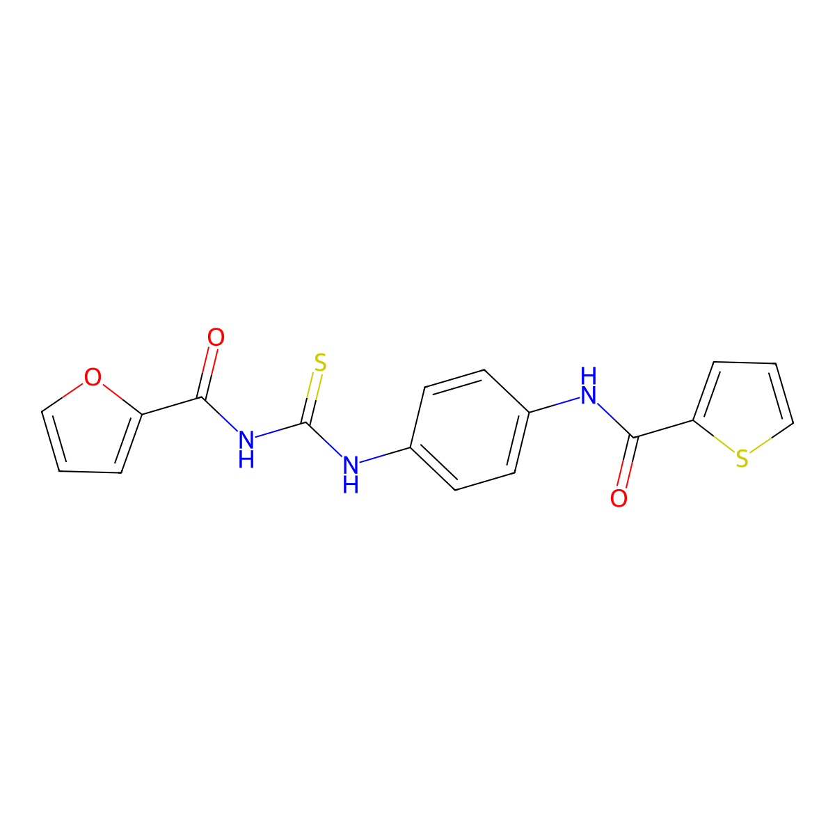 N-[[4-(thiophene-2-carbonylamino)phenyl]carbamothioyl]furan-2-carboxamide molecular structure, CAS 335210-04-3
