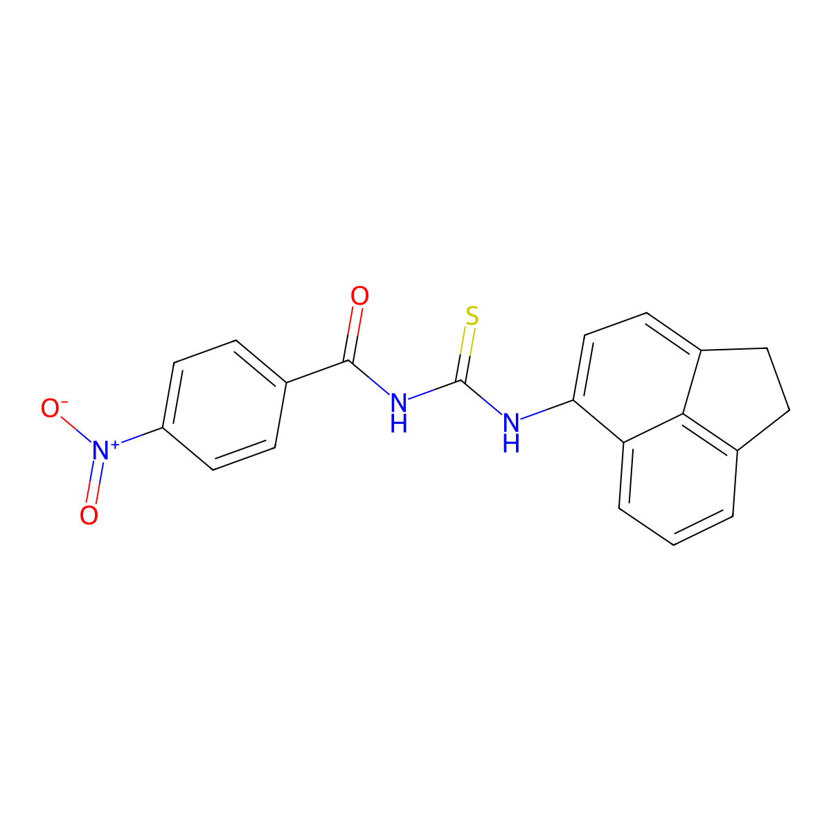 N-(1,2-dihydroacenaphthylen-5-ylcarbamothioyl)-4-nitrobenzamide molecular structure, CAS 335210-05-4