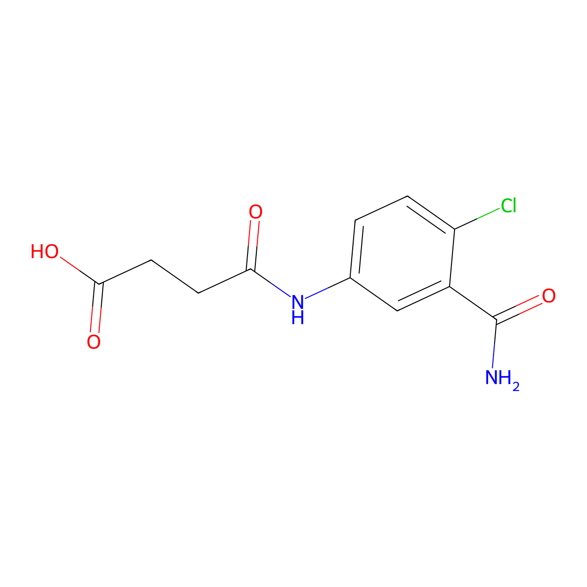 4-[3-(Aminocarbonyl)-4-chloroanilino]-4-oxobutanoic acid molecular structure, CAS 335210-32-7