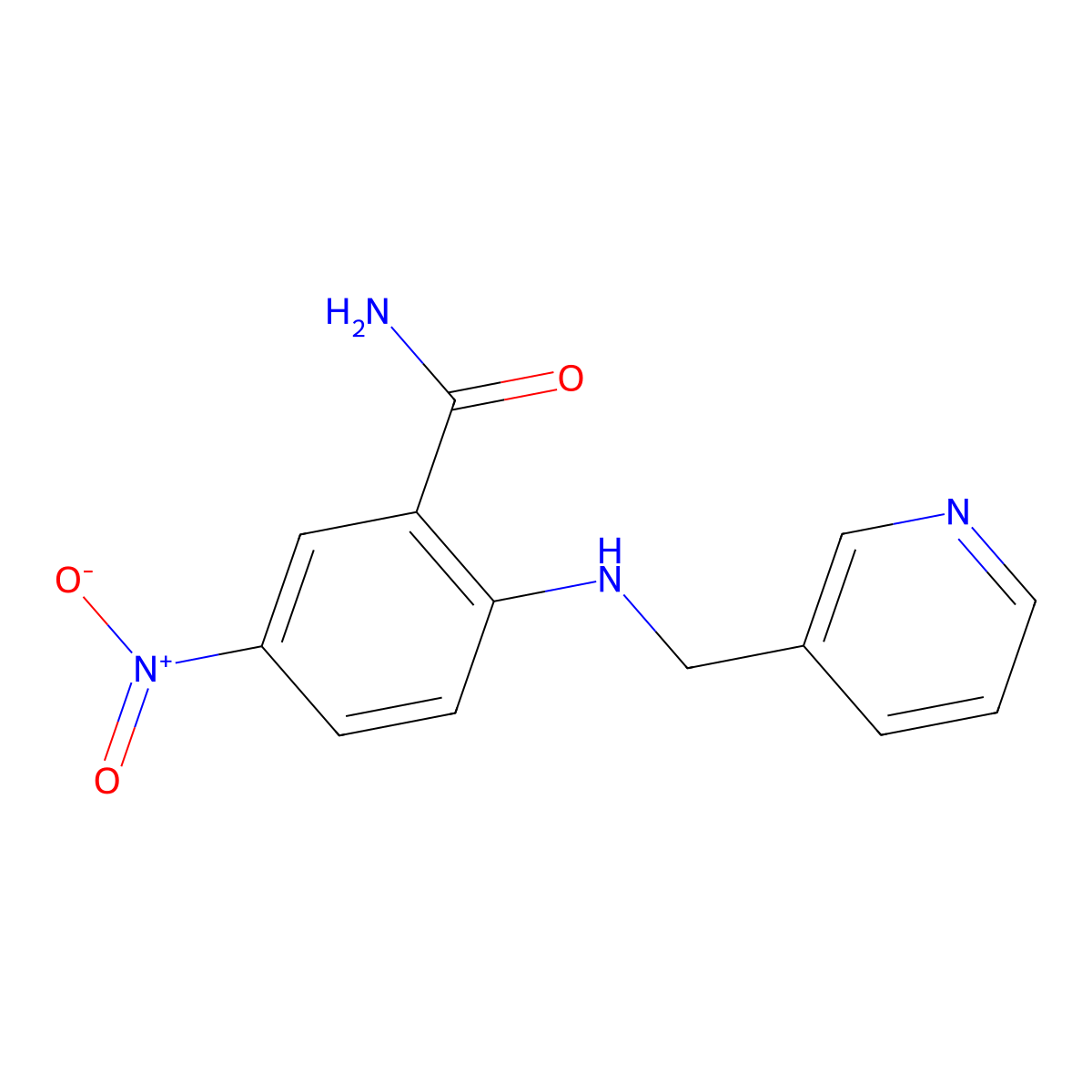 5-Nitro-2-[(pyridin-3-ylmethyl)amino]benzamide molecular structure, CAS 335210-41-8