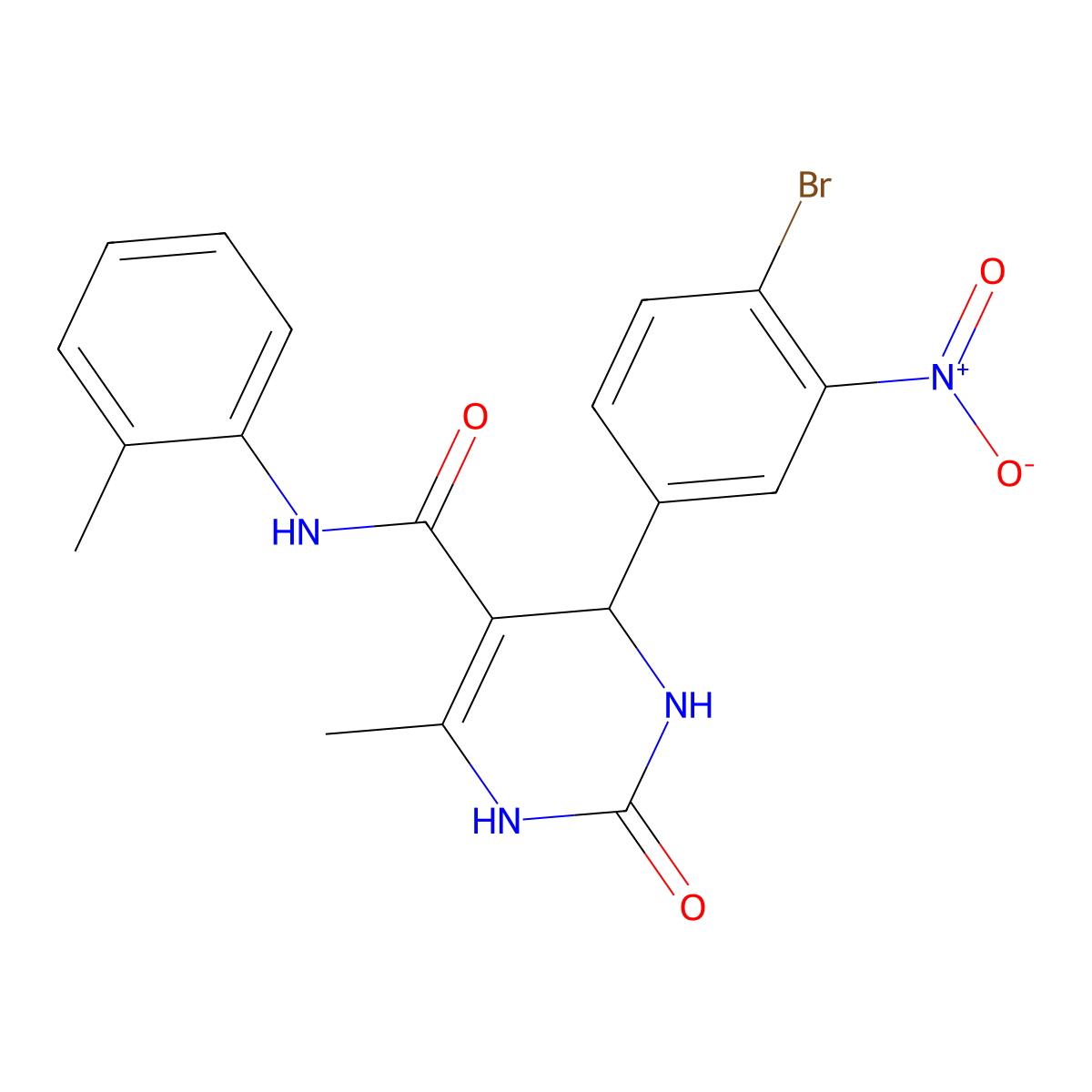 4-(4-bromo-3-nitrophenyl)-6-methyl-N-(2-methylphenyl)-2-oxo-3,4-dihydro-1H-pyrimidine-5-carboxamide molecular structure, CAS 335210-85-0