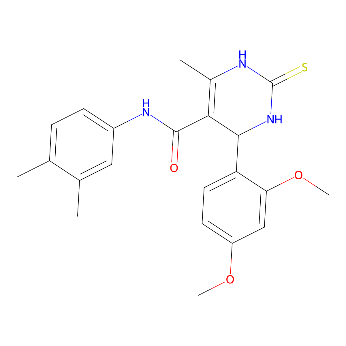 4-(2,4-dimethoxyphenyl)-N-(3,4-dimethylphenyl)-6-methyl-2-sulfanylidene-3,4-dihydro-1H-pyrimidine-5-carboxamide molecular structure, CAS 335210-89-4