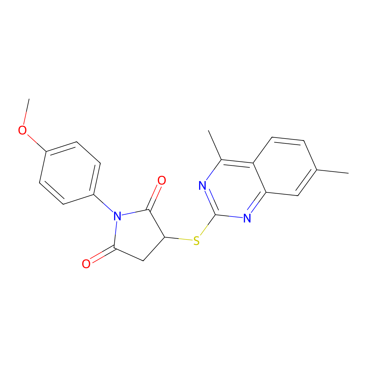 3-[(4,7-Dimethylquinazolin-2-yl)sulfanyl]-1-(4-methoxyphenyl)pyrrolidine-2,5-dione molecular structure, CAS 335210-94-1