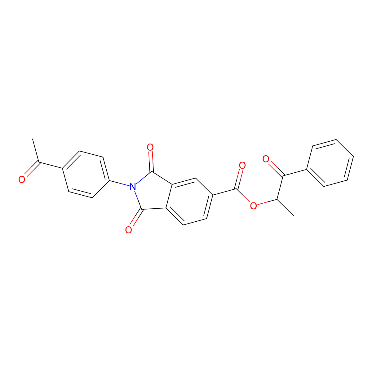 (1-Oxo-1-phenylpropan-2-yl) 2-(4-acetylphenyl)-1,3-dioxoisoindole-5-carboxylate molecular structure, CAS 335211-03-5