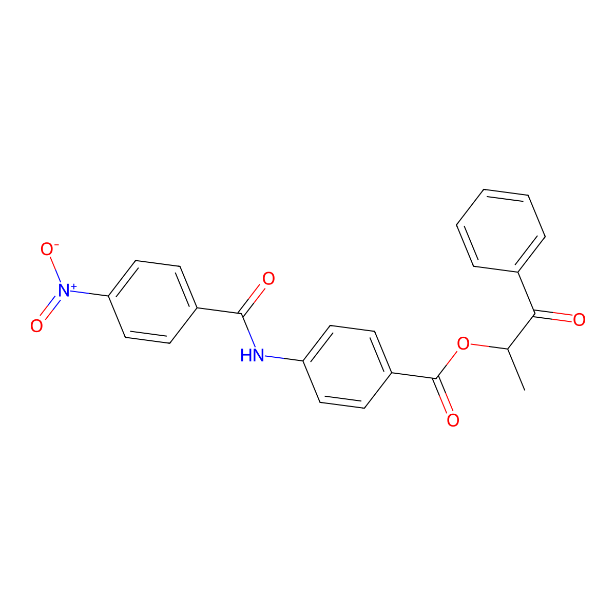 1-Methyl-2-oxo-2-phenylethyl 4-({4-nitrobenzoyl}amino)benzoate molecular structure, CAS 335211-05-7