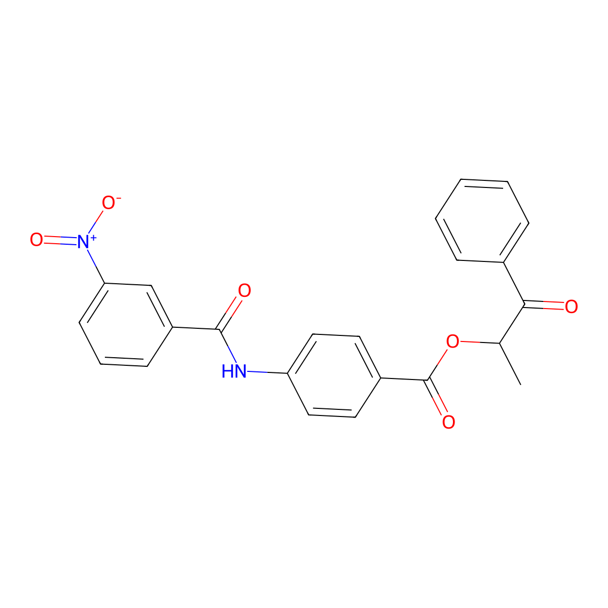 1-Methyl-2-oxo-2-phenylethyl 4-({3-nitrobenzoyl}amino)benzoate molecular structure, CAS 335211-06-8