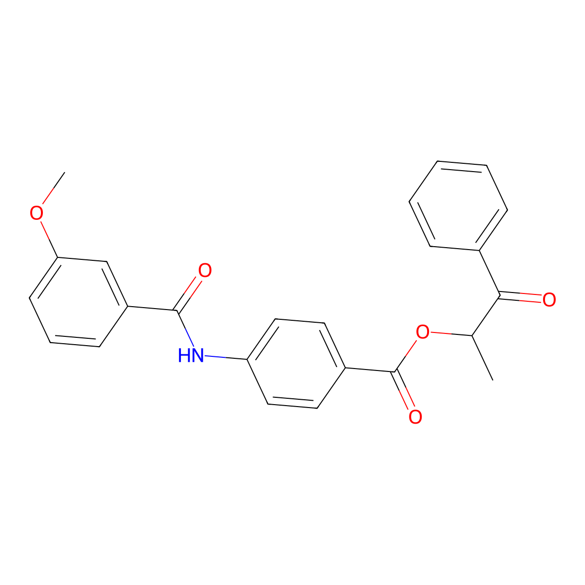 1-Methyl-2-oxo-2-phenylethyl 4-[(3-methoxybenzoyl)amino]benzoate molecular structure, CAS 335211-08-0