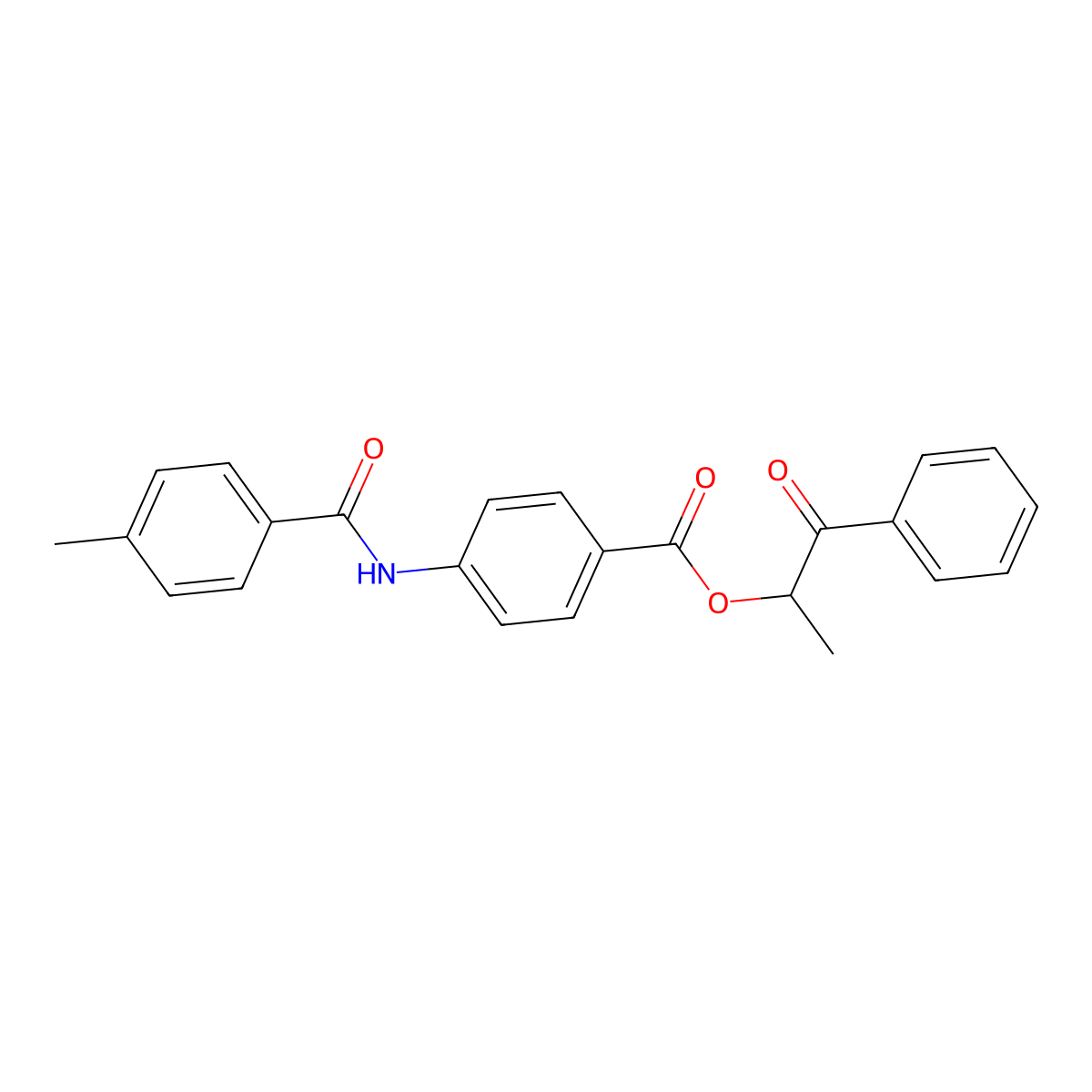 1-Methyl-2-oxo-2-phenylethyl 4-[(4-methylbenzoyl)amino]benzoate molecular structure, CAS 335211-10-4