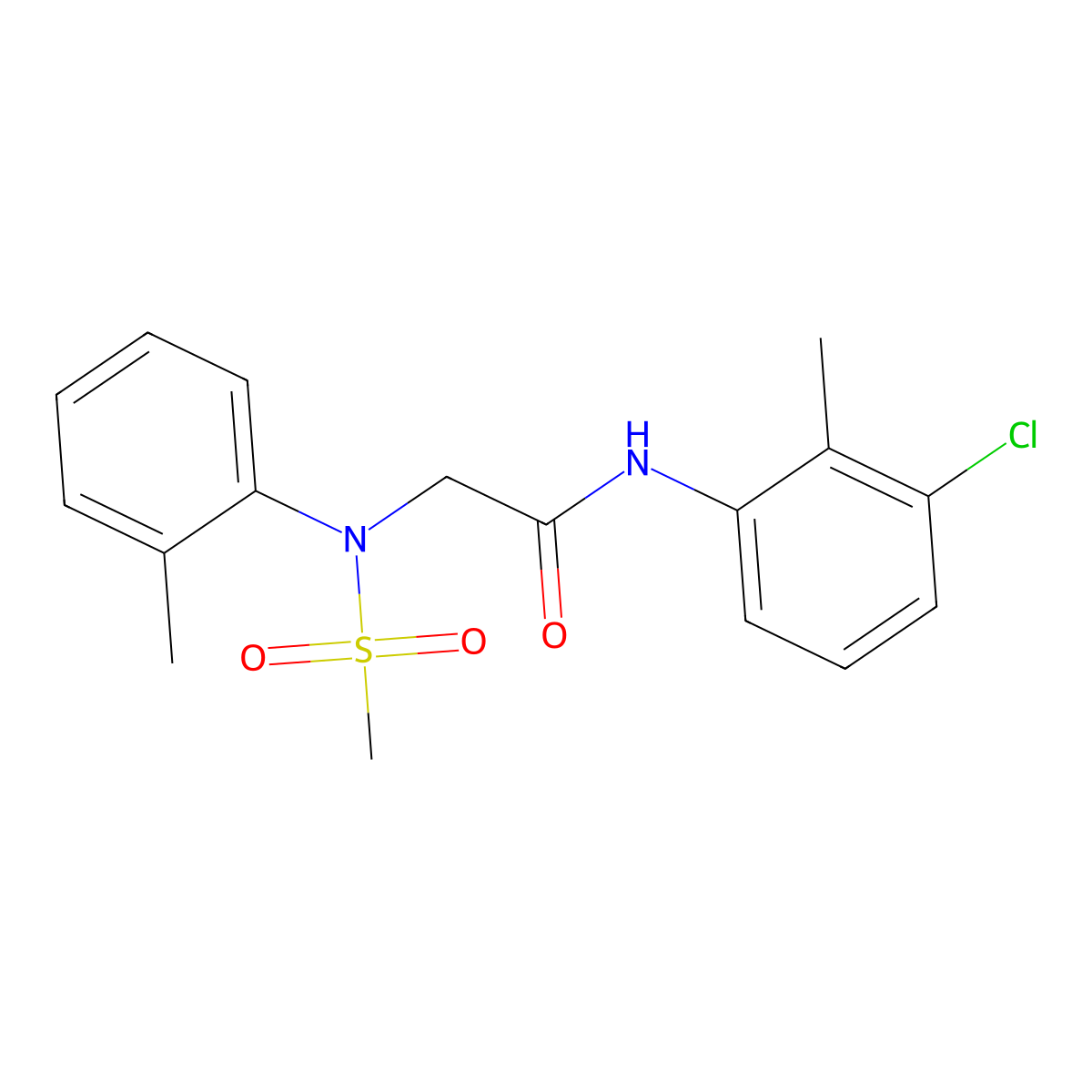 N-(3-chloro-2-methylphenyl)-2-[2-methyl(methylsulfonyl)anilino]acetamide molecular structure, CAS 335211-27-3