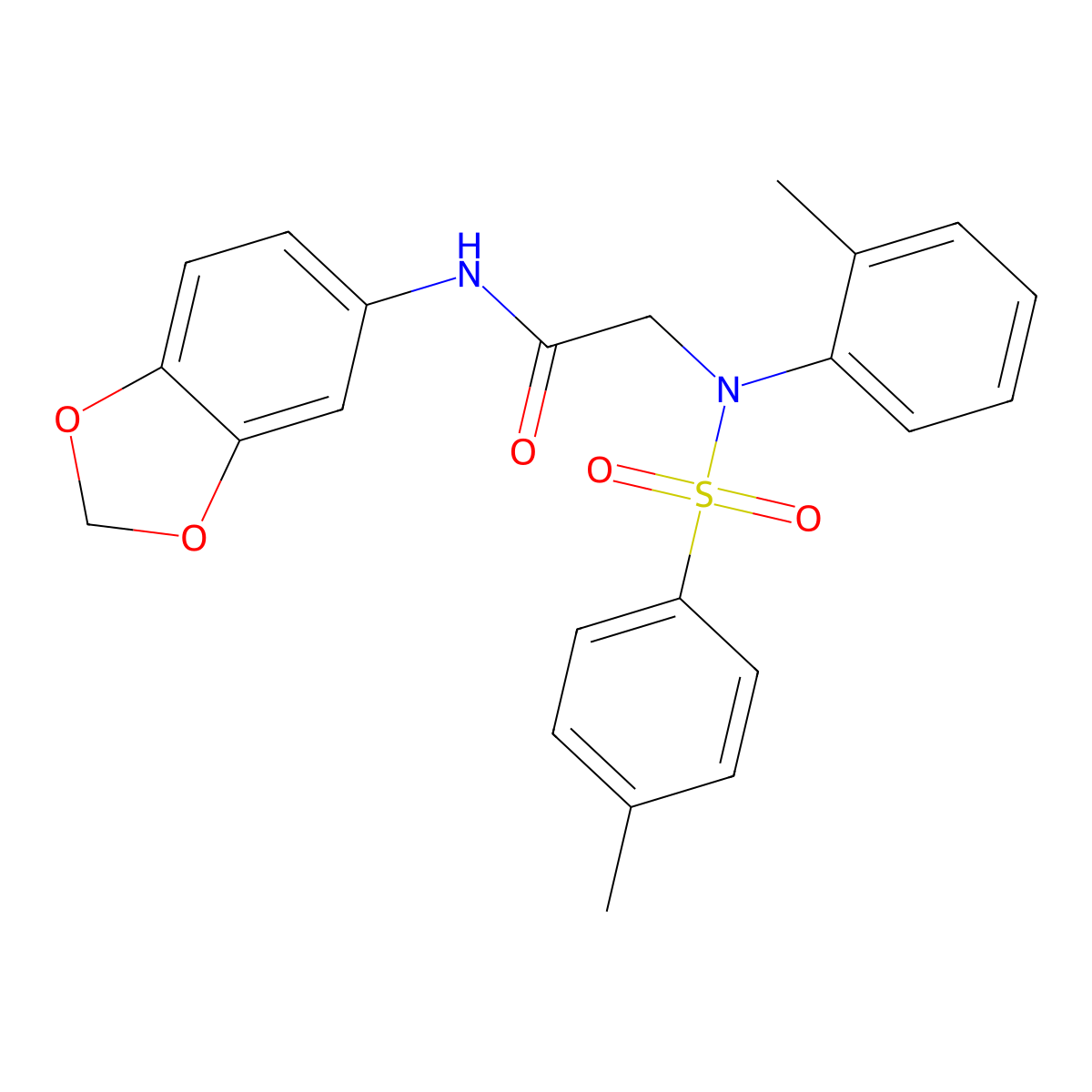 N-(1,3-benzodioxol-5-yl)-2-(2-methyl-N-(4-methylphenyl)sulfonylanilino)acetamide molecular structure, CAS 335211-29-5