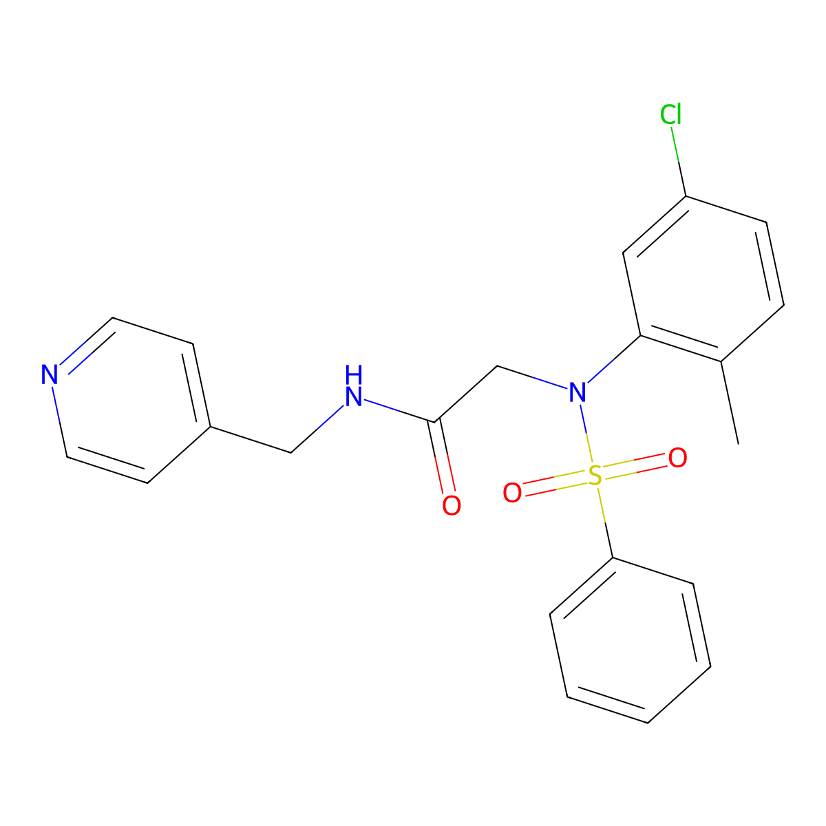 2-[N-(benzenesulfonyl)-5-chloro-2-methylanilino]-N-(pyridin-4-ylmethyl)acetamide molecular structure, CAS 335211-30-8