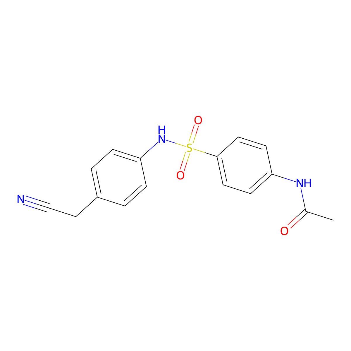 N-(4-{[4-(cyanomethyl)phenyl]sulfamoyl}phenyl)acetamide molecular structure, CAS 335211-52-4