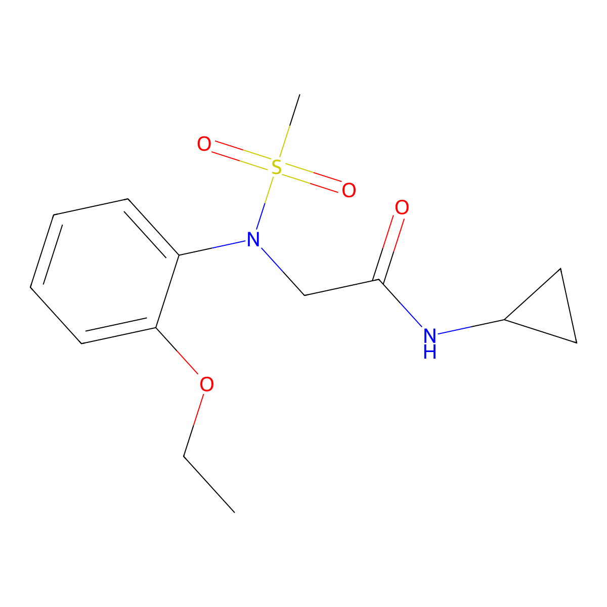 N-cyclopropyl-2-(2-ethoxy-N-methylsulfonylanilino)acetamide molecular structure, CAS 335211-57-9