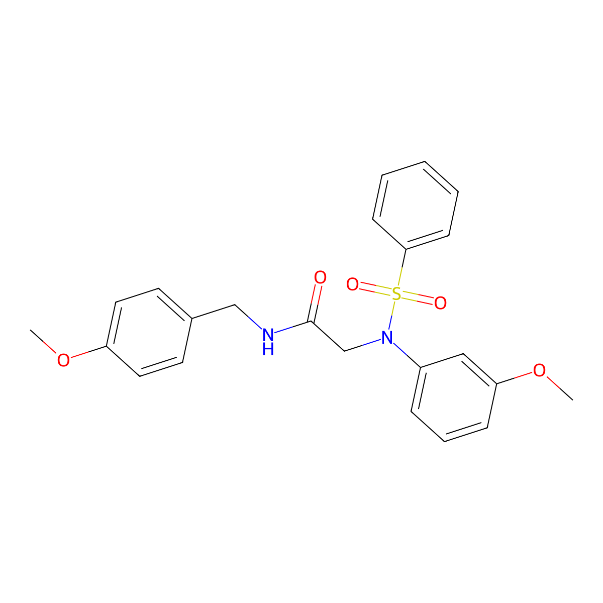 2-[N-(benzenesulfonyl)-3-methoxyanilino]-N-[(4-methoxyphenyl)methyl]acetamide molecular structure, CAS 335211-61-5