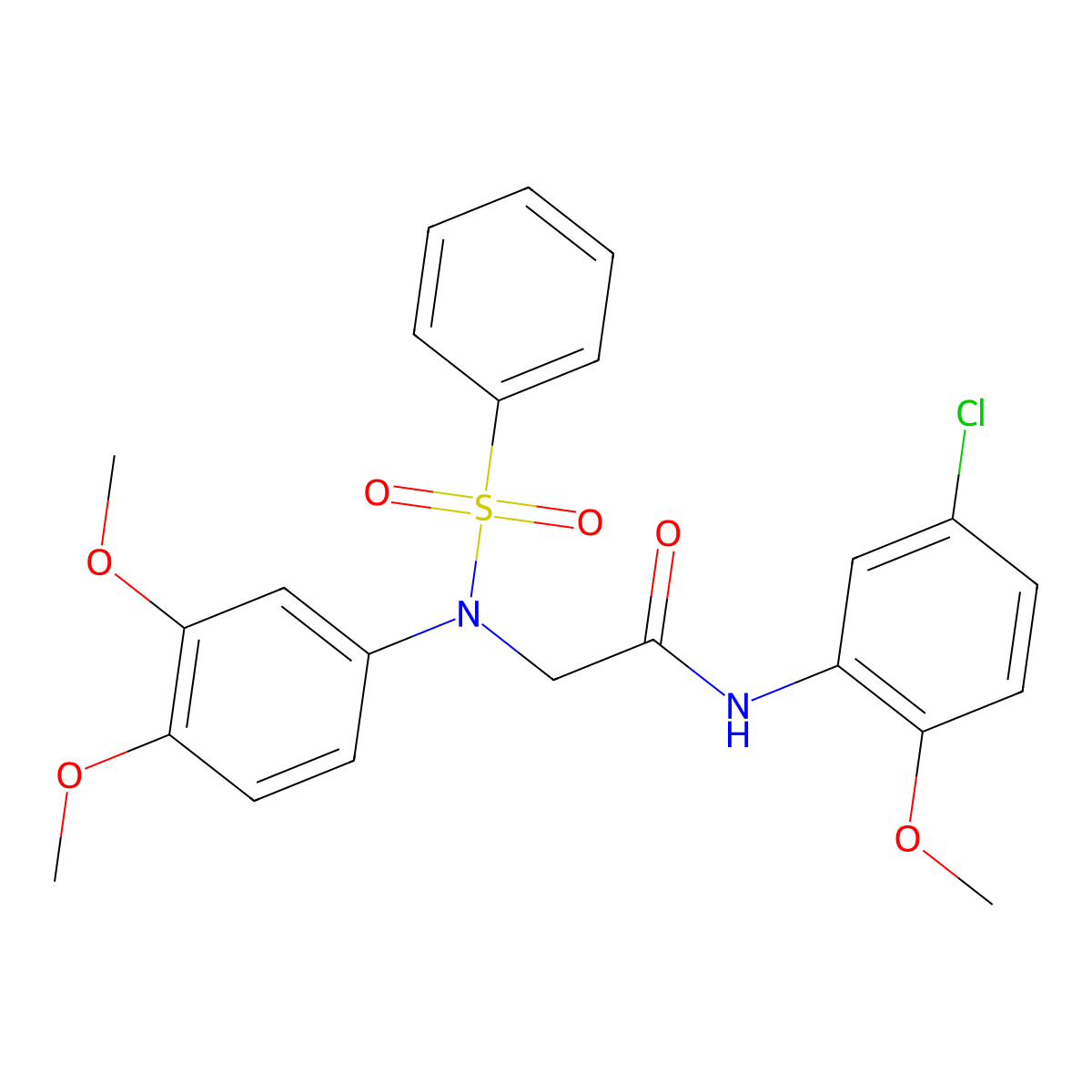 N-(5-chloro-2-methoxyphenyl)-2-[3,4-dimethoxy(phenylsulfonyl)anilino]acetamide molecular structure, CAS 335211-69-3