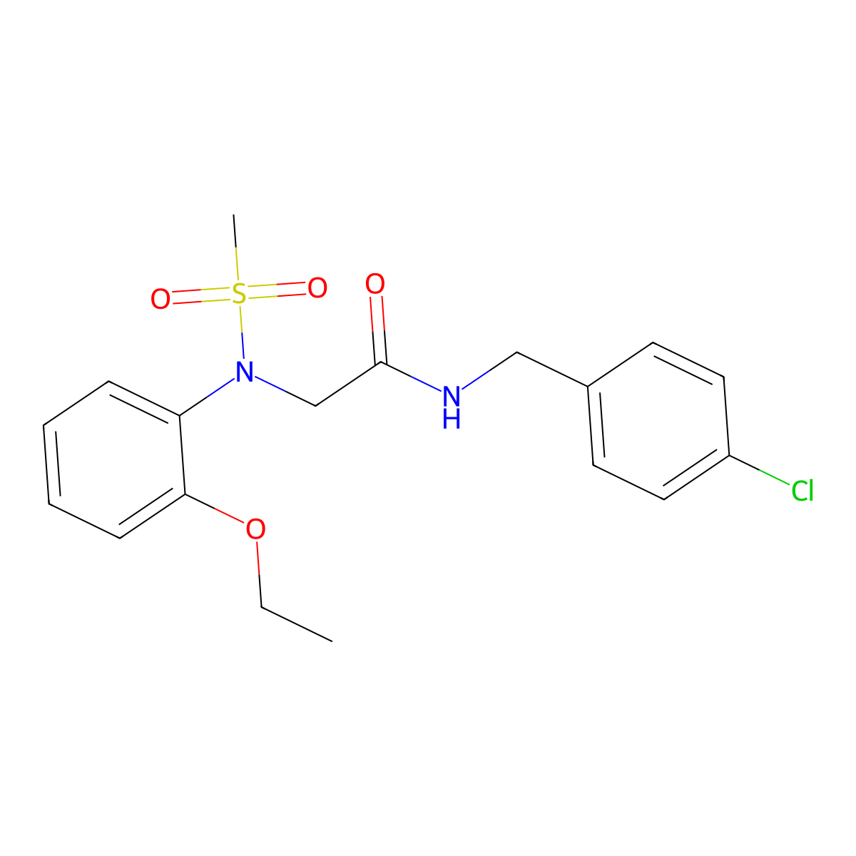 N-[(4-chlorophenyl)methyl]-2-(2-ethoxy-N-methylsulfonylanilino)acetamide molecular structure, CAS 335211-80-8