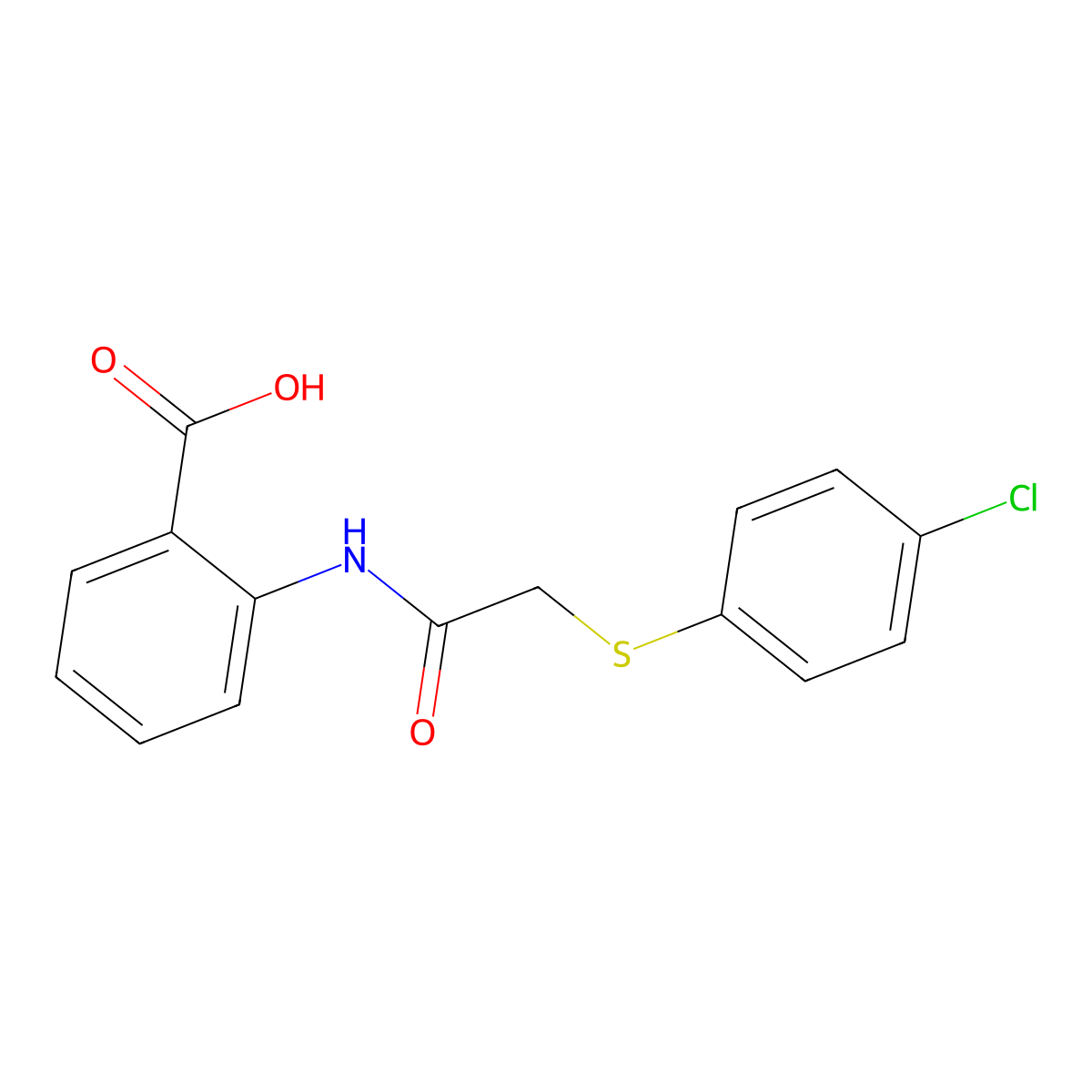 2-({[(4-Chlorophenyl)sulfanyl]acetyl}amino)benzoic acid molecular structure, CAS 335211-99-9